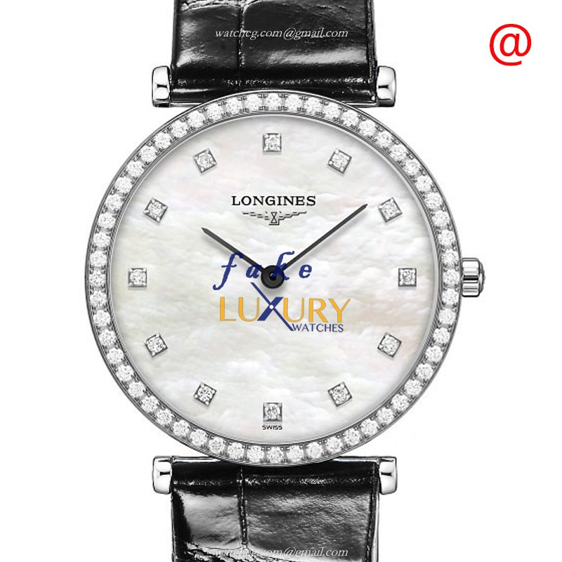 Longines L4.513.0.87.2 La Grande Replica Watch Quartz Movement White Mother of Pearl Dial Diamonds