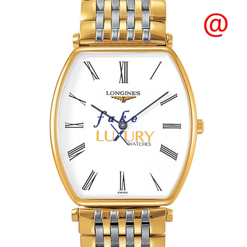 Longines L4.705.2.11.7 Replica Watch, Quartz Movement, Gold-Plated & Steel Case, White Dial, Silver - Luxury Replica Watch