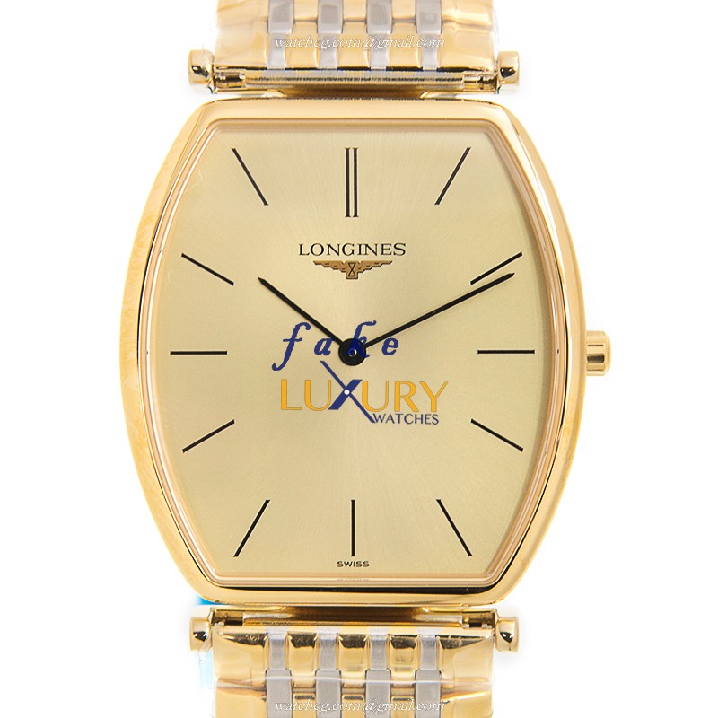 Longines L4.705.2.32.7 Quartz 18kt Gold & Steel Replica Watch | 0.5KG Net Weigh | Gold Dial & Gold - Luxury Replica Watch