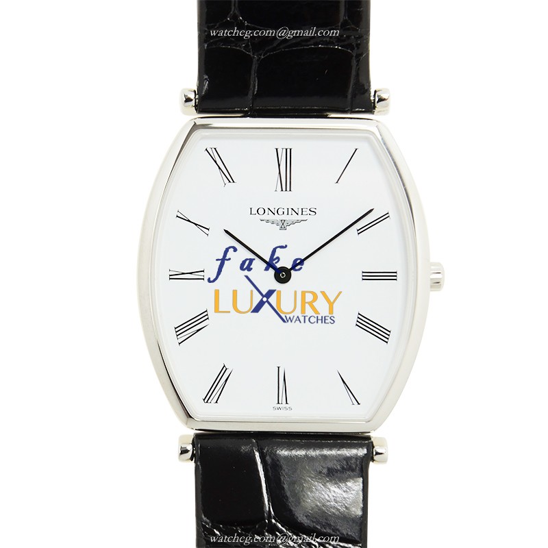 Longines L4.705.4.11.2 Quartz Stainless Steel Replica Watch, Automatic, White Dial, Leather Strap - Luxury Replica Watch