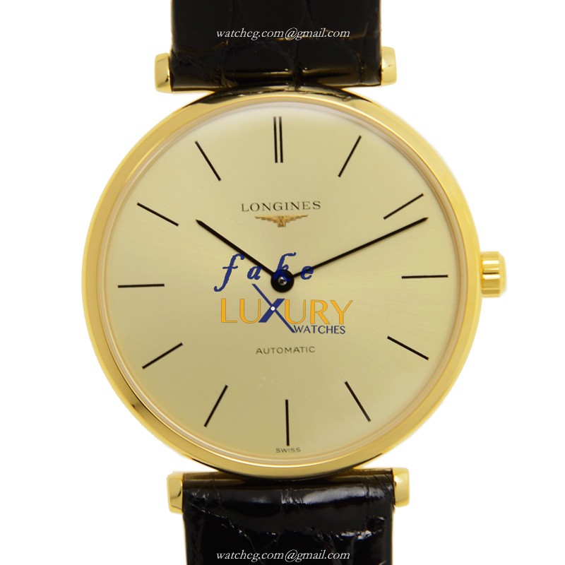 Longines L4.708.2.32.2 La Grande Replica Watch Automatic Movement 34mm PVD Gold Case Gold Dial