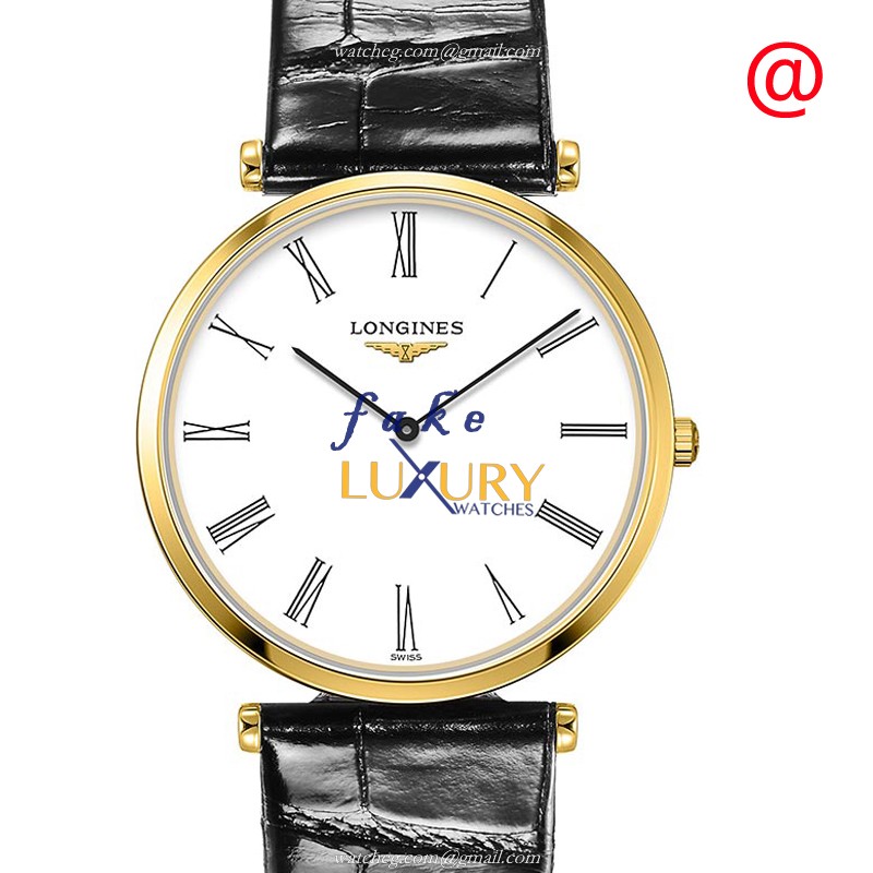 Longines L4.709.2.21.2 Replica Watch, White Dial, PVD Gold Case, Quartz Movement - Luxury Replica Watch