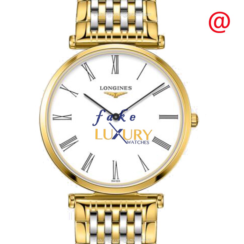 Longines L4.709.2.21.7 Replica Watch, Quartz Movement, White Dial, 18kt Gold & Steel