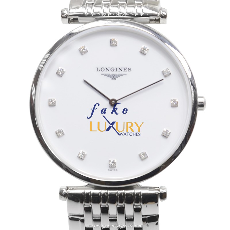 Longines L4.709.4.17.6 Replica Watch, Swiss Quartz, White Dial, Silver Stainless Steel Case