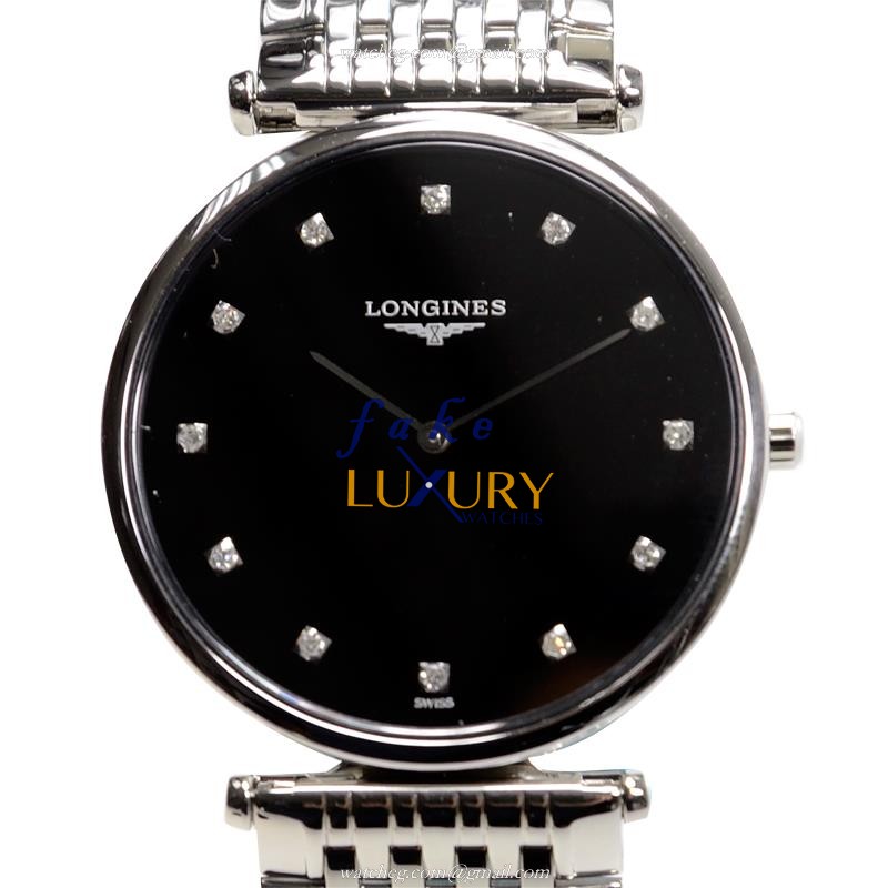 Longines L4.709.4.58.6 La Grande Quartz Stainless Steel Black Dial Watch