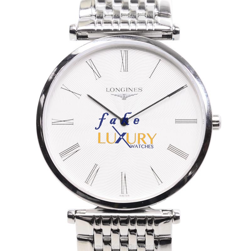 Longines L4.709.4.71.6 La Grande Quartz Replica Watch, White Dial Silver Steel Bracelet
