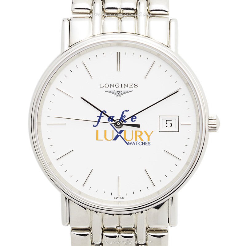 Longines L4.720.4.12.6 PRESENCE Quartz Stainless Steel White Dial Replica Watch