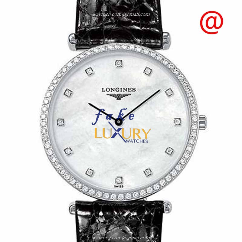 Longines La Grande L4.741.0.80.2 Quartz 33mm Stainless Steel & Diamonds White Mother of Pearl Dial - Luxury Replica Watch