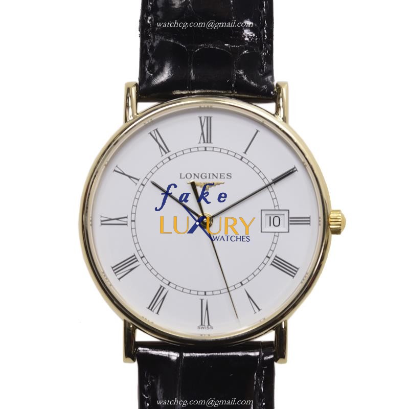 Longines L4.743.6.11.0 - Replica Watch - Quartz - 18kt Yellow Gold Case - Luxury Replica Watch