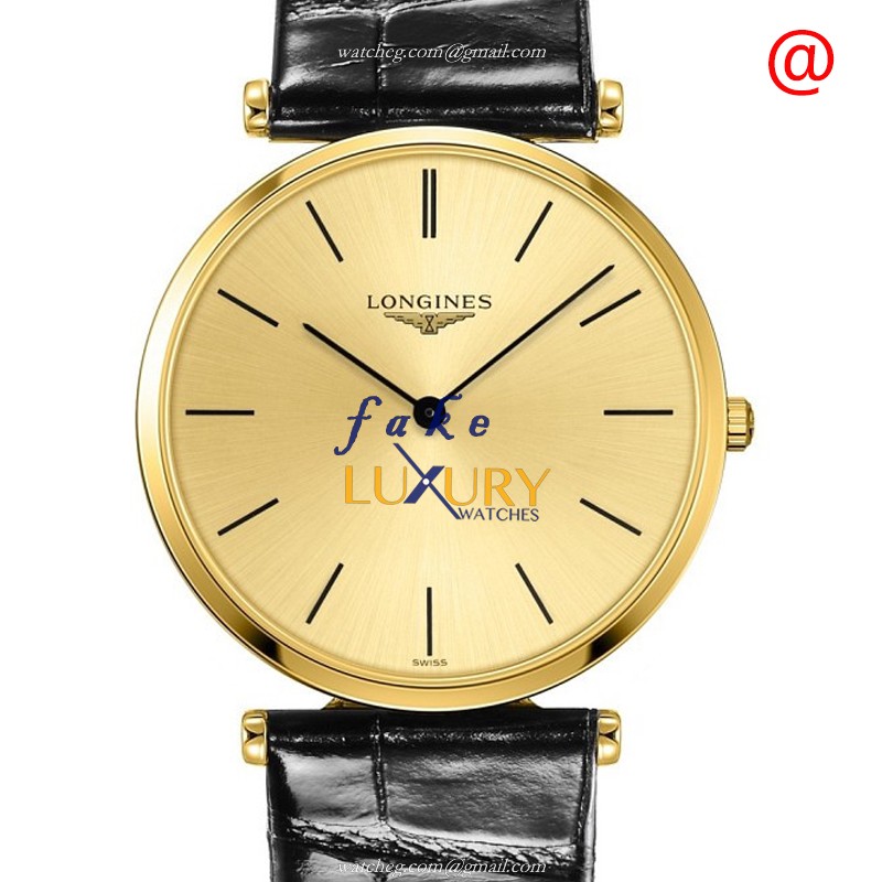 Longines La Grande L4.755.2.32.2 Quartz PVD Gold 36mm Leather Watch Replica Watch - Luxury Replica Watch