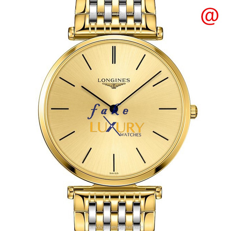 Longines L4.755.2.32.7 Replica Watch - PVD Gold Case, Gold Dial, Stainless Steel & PVD Gold Strap - Luxury Replica Watch