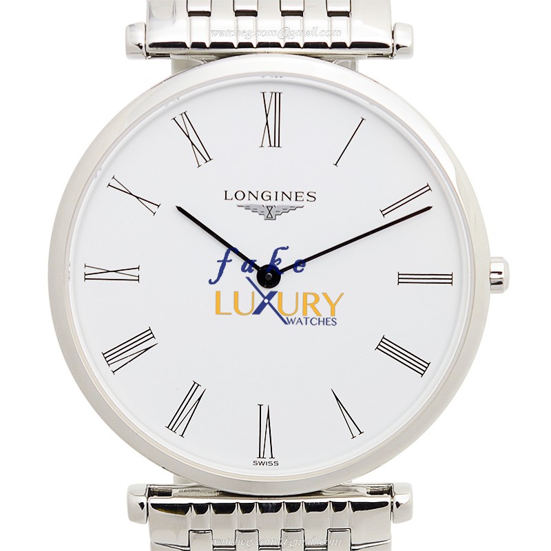 Longines L4.755.4.11.6 La Grande Replica Watch With Quartz Movement, White Dial, Steel Bracelet