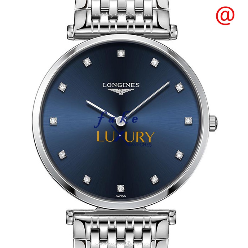 Longines L4.755.4.97.6 La Grande Quartz Replica Watch Blue Dial Leather Strap