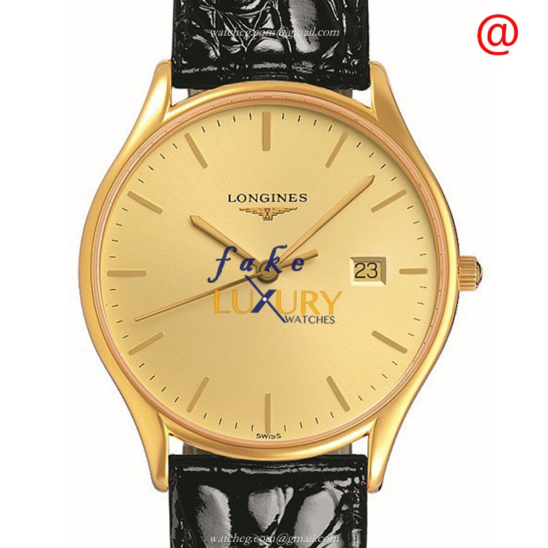 Longines L4.759.2.32.2 Quartz PVD Gold Replica Watch, Luxury Swiss Clone, L157 Caliber, 35mm, Gold