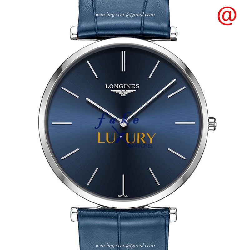 Longines L4.766.4.95.2 Quartz Stainless Steel Replica Watch - Blue Dial & Leather Strap