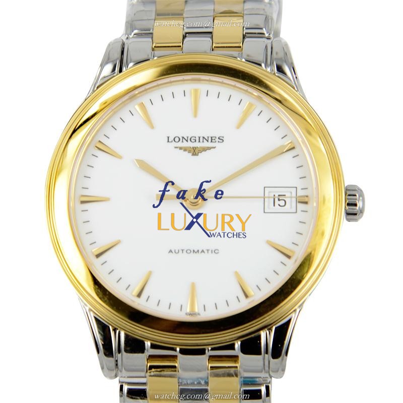 Longines FLAGSHIP L4.774.3.22.7 Replica Watch With Automatic Movement, 36mm 18kt Gold & Steel Case - Luxury Replica Watch