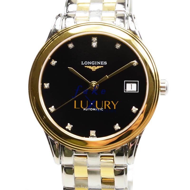 Longines L4.774.3.57.7 Flagship Replica Watch With Automatic Movement 18kt Gold Steel Case