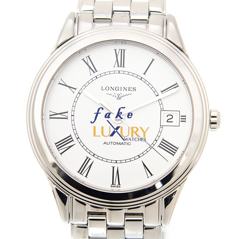 Longines L4.774.4.21.6 Flagship Replica Watch - Automatic Movement, Stainless Steel Case, White - Luxury Replica Watch