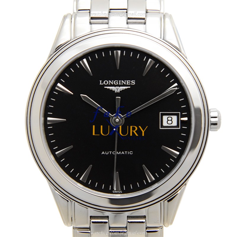 Longines L4.774.4.52.6 FLAGSHIP Automatic - Black Dial - Steel Case - Replica Watch - Luxury Replica Watch