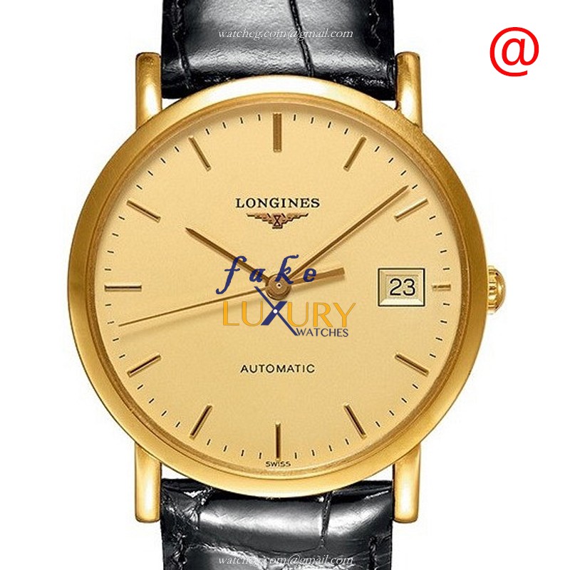Longines L4.778.6.32.0 PRESENCE Replica Watch With Automatic Movement, 18kt Yellow Gold Case and