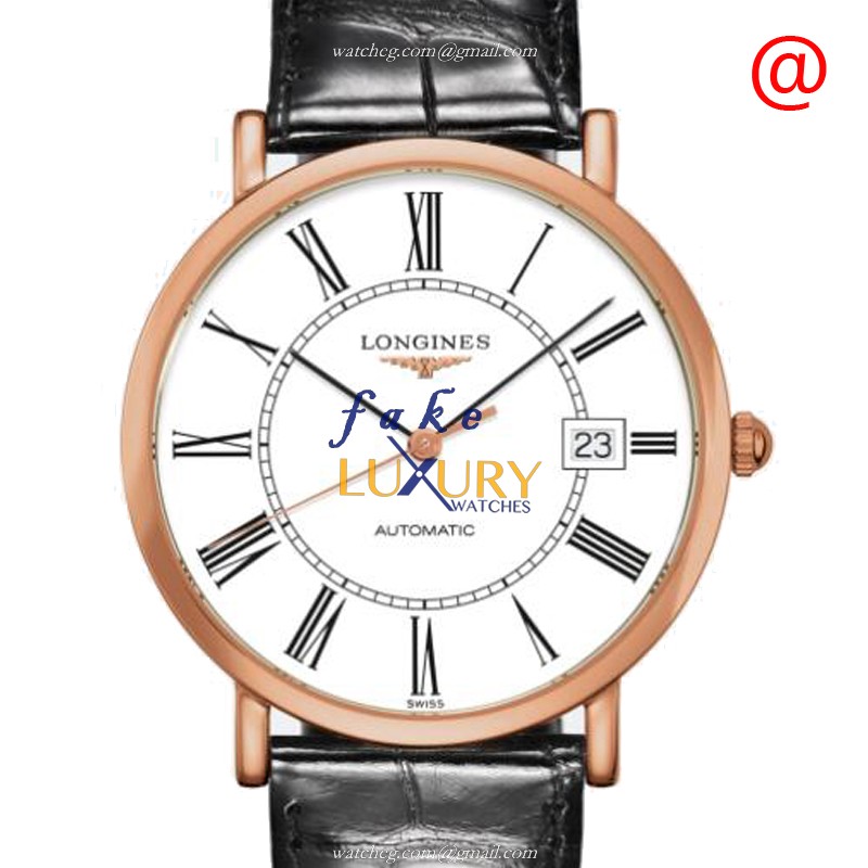 Longines L4.787.8.11.4 ELEGANT Automatic 18kt Rose Gold Replica Watch, Swiss Movement, White Dial - Luxury Replica Watch