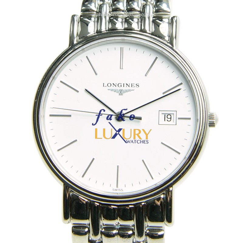 Longines L4.790.4.12.6 PRESENCE Quartz Steel White Dial Silver Strap Replica Watch - Luxury Replica Watch