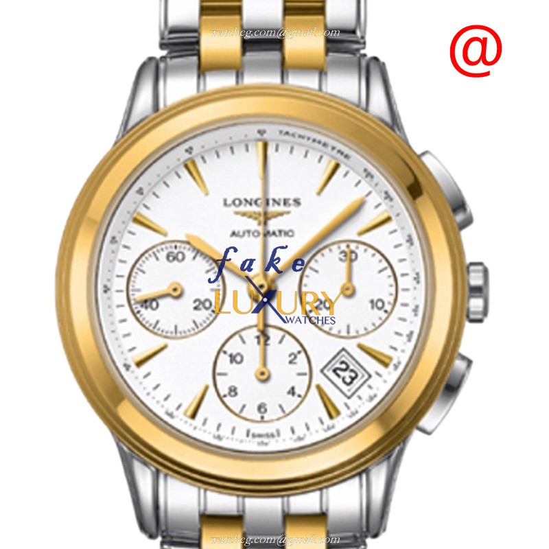 Longines L4.803.3.22.7 FLAGSHIP Replica Watch, Automatic Movement, White Dial, 18kt Gold & Steel