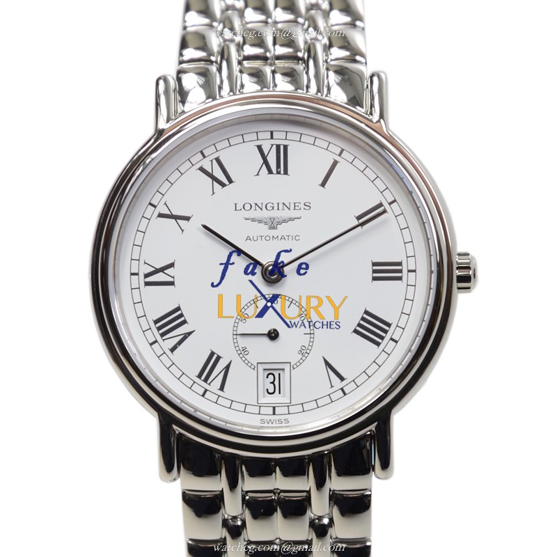 Longines L4.804.4.11.6 Presence Replica Watch, White Dial, Steel Bracelet, Automatic