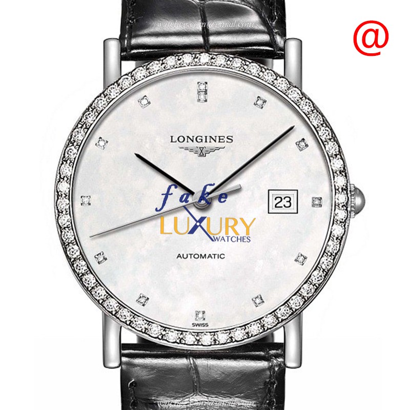 Longines L4.809.0.87.2 Replica Watch, Automatic, Stainless Steel & Diamonds, White Dial, Luxury - Luxury Replica Watch
