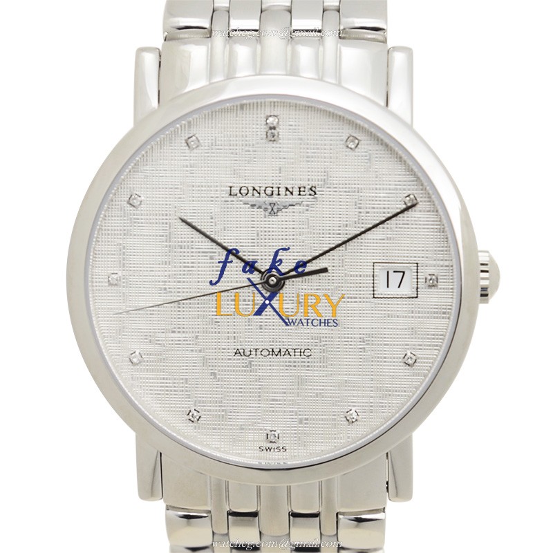 Longines L4.809.4.77.6 Replica Watch, Automatic, 34.5mm Steel Case, Silver Dial, Stainless Steel