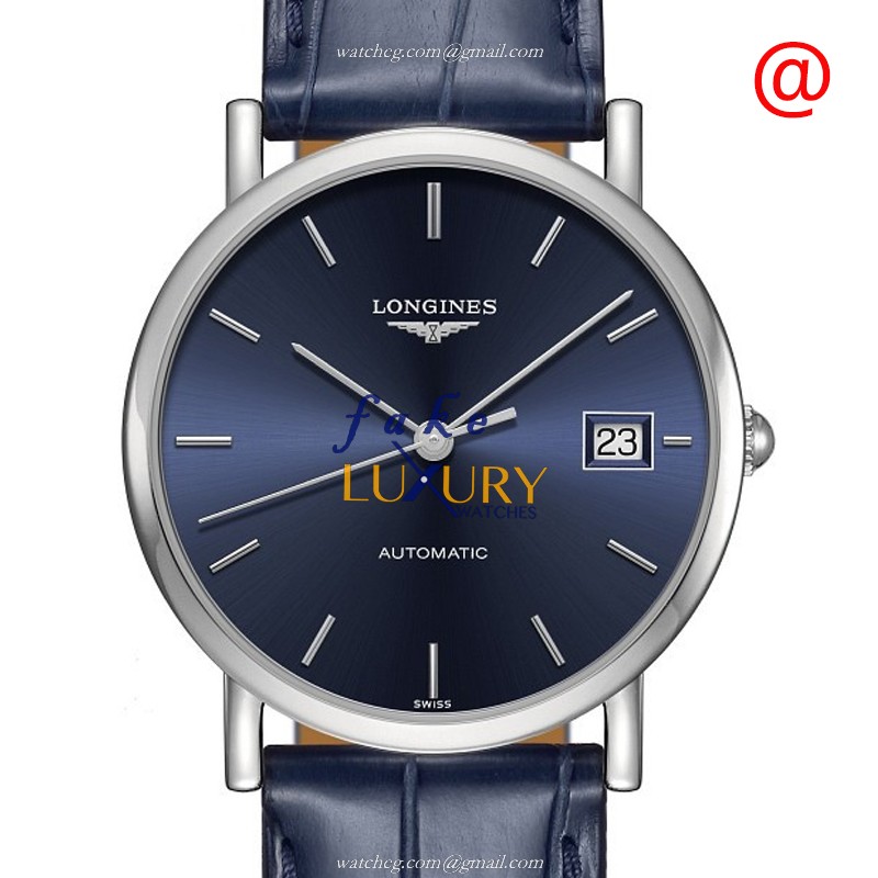 Longines L4.809.4.92.2 Elegant Replica Watch With Automatic Movement, Blue Dial, Steel Case
