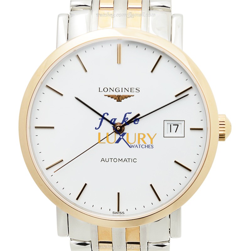 Longines L4.810.5.12.7 Replica Watch, White Dial, Rose Gold & Steel, Automatic Movement