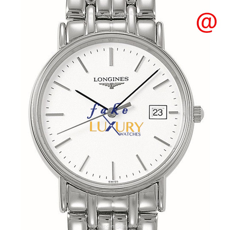Longines L4.819.4.12.6 PRESENCE Quartz Stainless Steel Replica Watch - White Dial, Silver Strap - Luxury Replica Watch