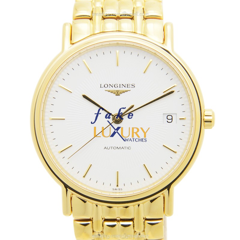Longines L4.821.2.18.8 Replica Watch, PVD Gold Case, Automatic Movement, White Dial
