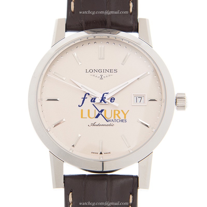 Longines L4.825.4.92.2 1832 Automatic Stainless Steel White Dial Brown Alligator Strap Replica Watch