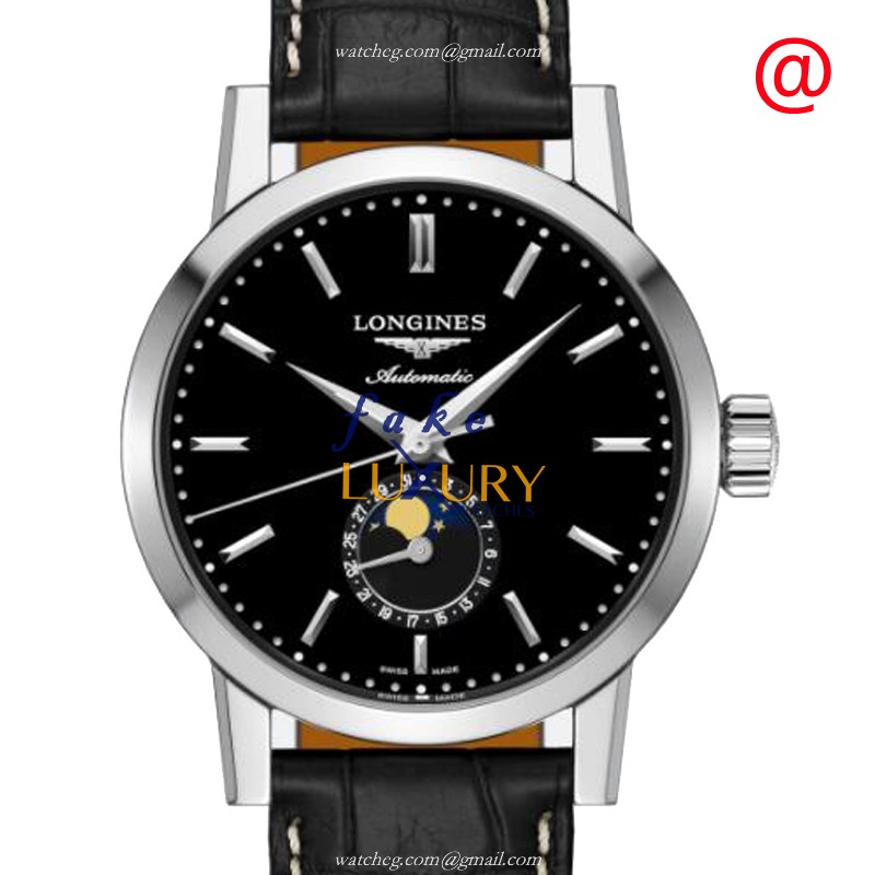 Longines L4.826.4.52.0 1832 Automatic Alligator Strap Black Dial Replica Watch
