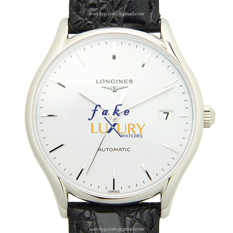 -15202ST.OO.1240ST.01 - Longines L4.860.4.12.2 Replica Watch - Automatic - White Dial, Leather - Luxury Replica Watch