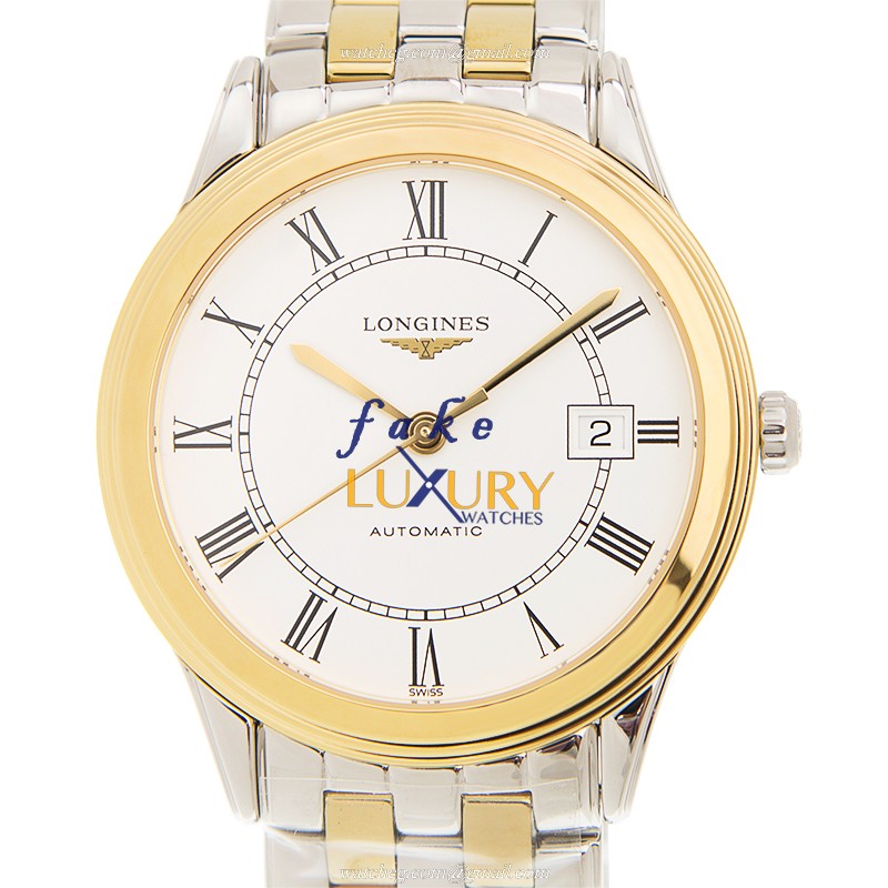 Longines L4.874.3.21.7 FLAGSHIP Automatic Stainless Steel Replica Watch - White Dial, Silver & Gold