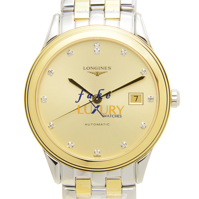 Longines L4.874.3.37.7 FLAGSHIP Replica Watch Automatic Gold Dial Gold-Plated Stainless Steel - Luxury Replica Watch
