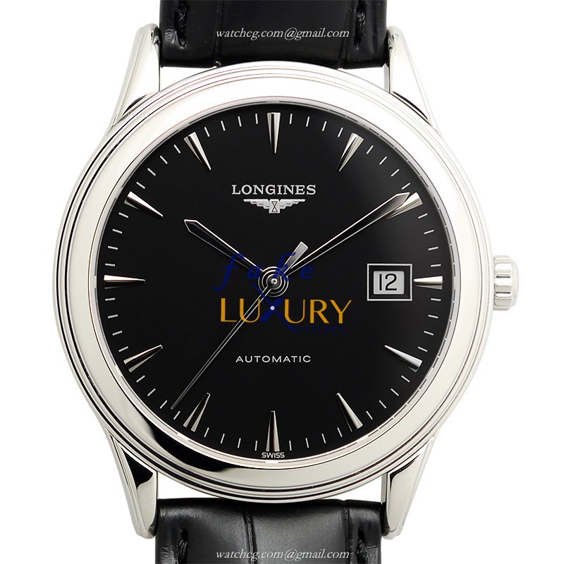 Longines L4.874.4.52.2 FLAGSHIP Automatic Stainless Steel Replica Watch - Swiss Movement, Black