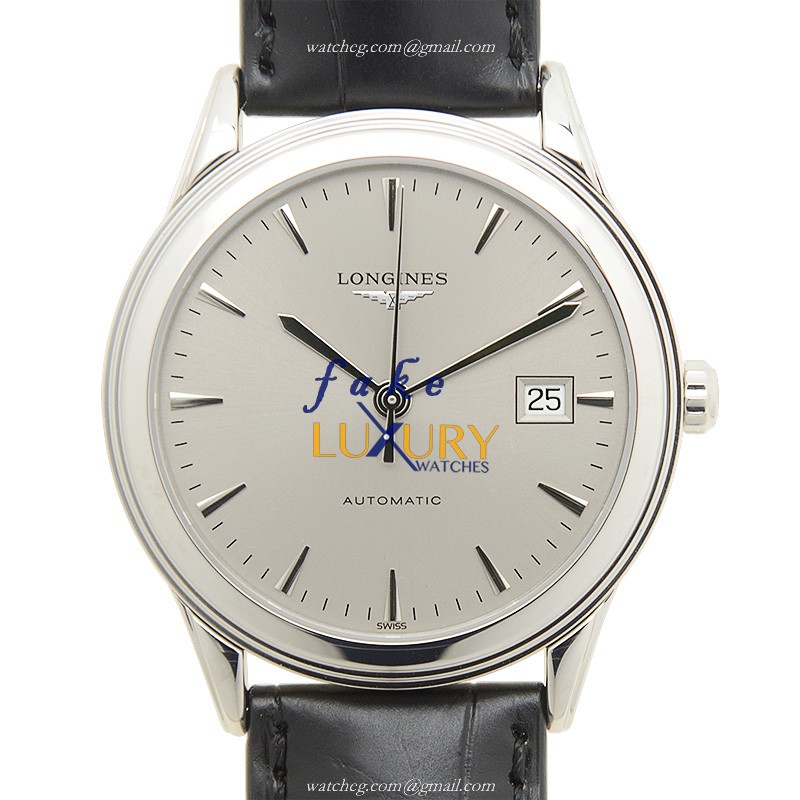 Longines L4.874.4.72.2 FLAGSHIP Automatic Stainless Steel Replica Watch - Swiss Movement, Silver - Luxury Replica Watch