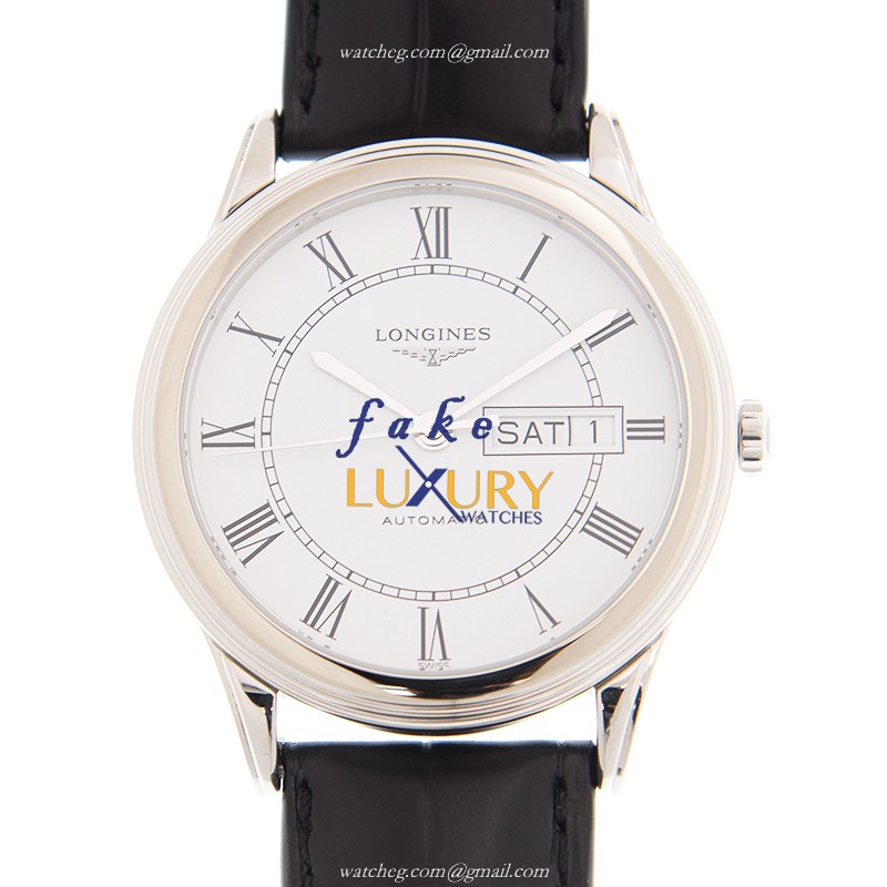 Longines L4.899.4.21.2 FLAGSHIP Replica Watch Automatic Movement White Dial Steel Case