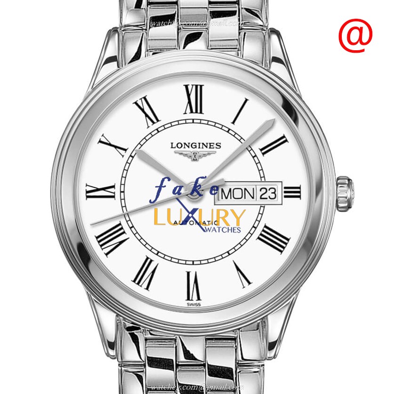 Longines L4.899.4.21.6 FLAGSHIP Replica Watch, Automatic Movement, White Dial, Steel Bracelet