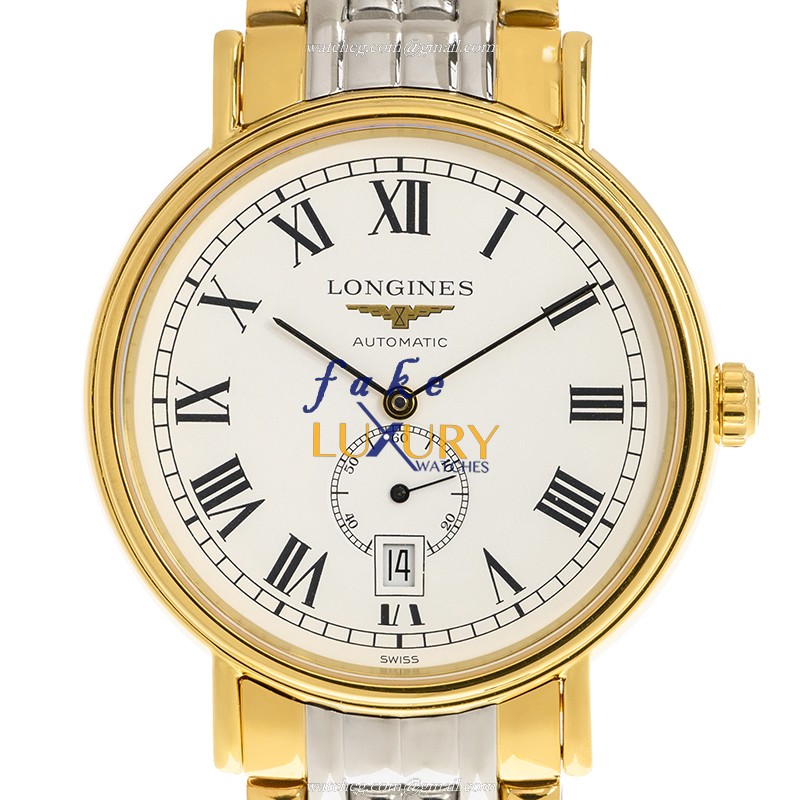 Longines L4.905.2.11.7 PRESENCE Replica Watch Automatic White Dial Gold-Plated Steel Case - Luxury Replica Watch
