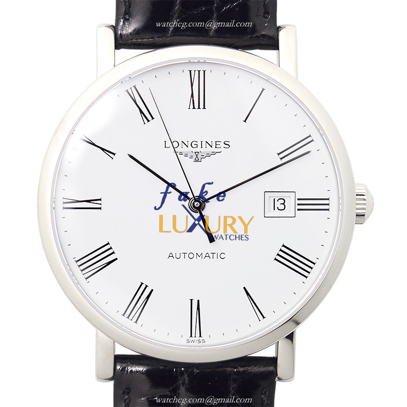 Longines L4.910.4.11.2 Elegant Replica Watch Automatic White Dial Stainless Steel Black Alligator