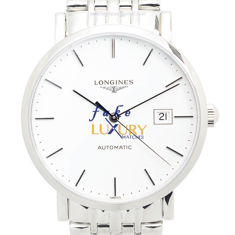 Longines L4.910.4.12.6 Elegant Replica Watch, White Dial, Steel Bracelet, Automatic
