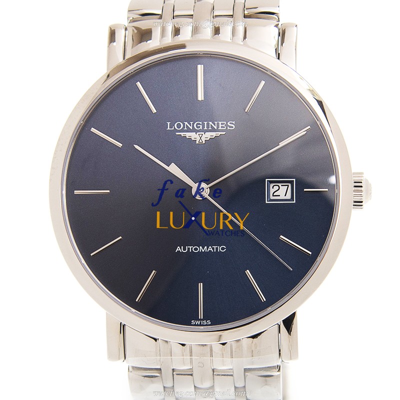 Longines L4.910.4.92.6 Elegant Replica Watch, Blue Dial, Steel Bracelet, Automatic Movement