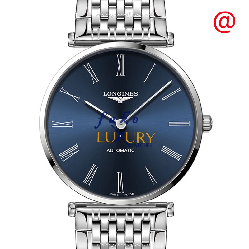 Longines L4.918.4.94.6 Replica Watch, Automatic, Blue Dial, Stainless Steel Case, Caliber L591, 38mm