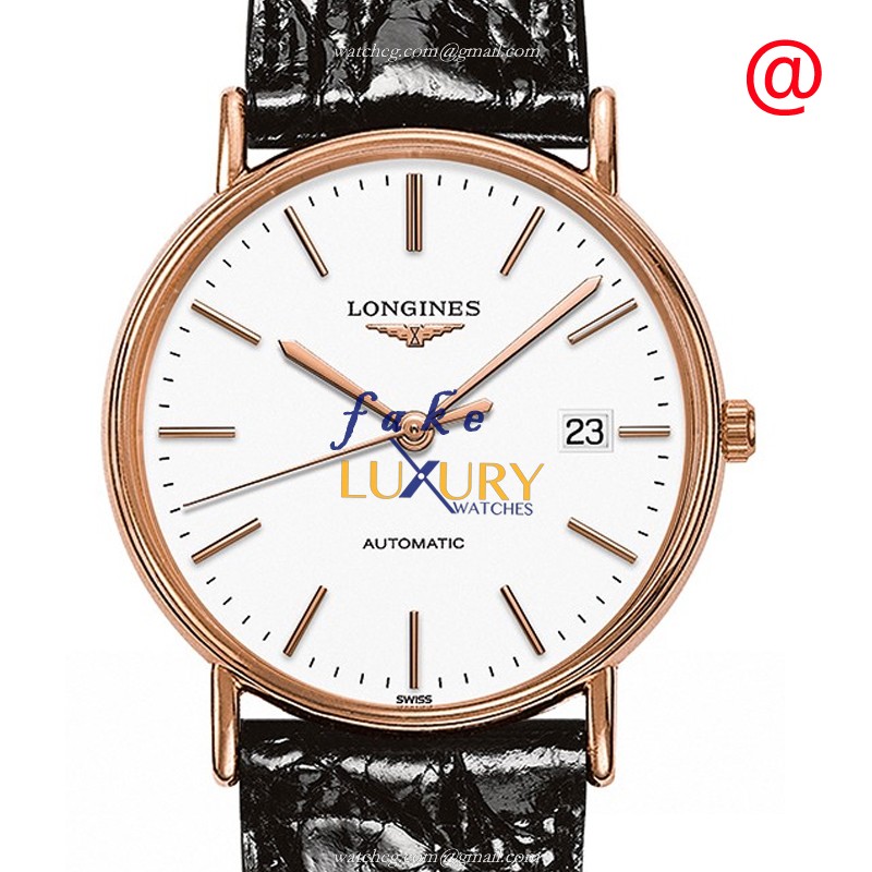 Longines L4.921.1.12.2 PRESENCE Auto Gold-Plated Stainless Steel - White Dial Replica Watch