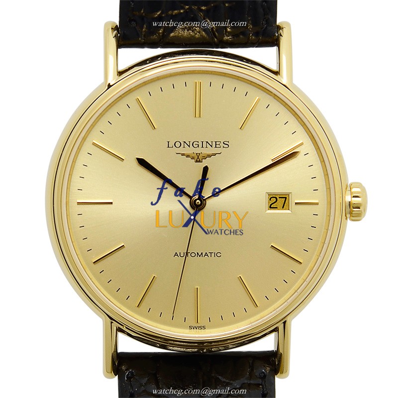Longines L4.921.2.32.2 Presence - Replica Watch - 39mm - Automatic - 18kt Yellow Gold Case - Black